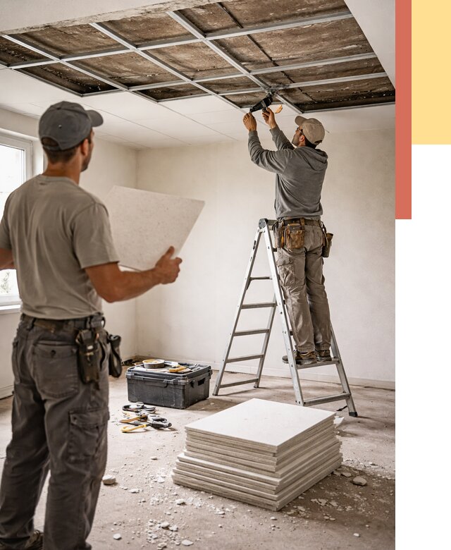 Замена плит подвесного потолка в Кизилюрте от 1807 руб. быстро и недорого | ОТДЕЛОЧНИК-Кзт