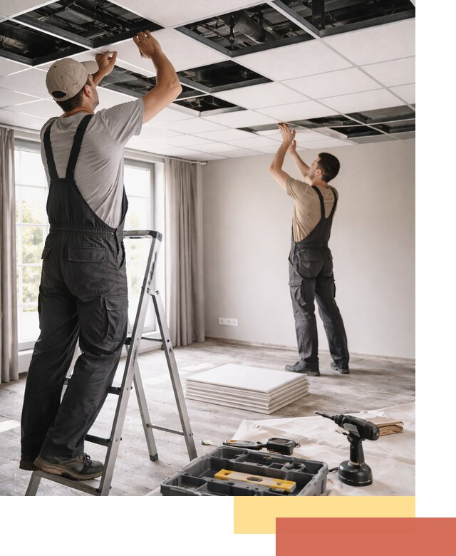 Замена плит подвесного потолка в Кизилюрте быстро и качественно