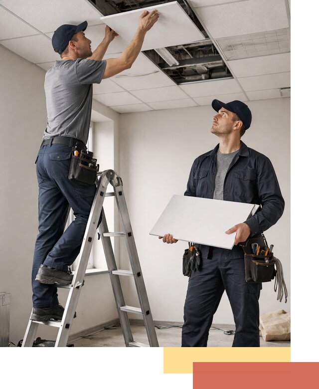 Обслуживание подвесного потолка в Кизилюрте — ремонт и чистка