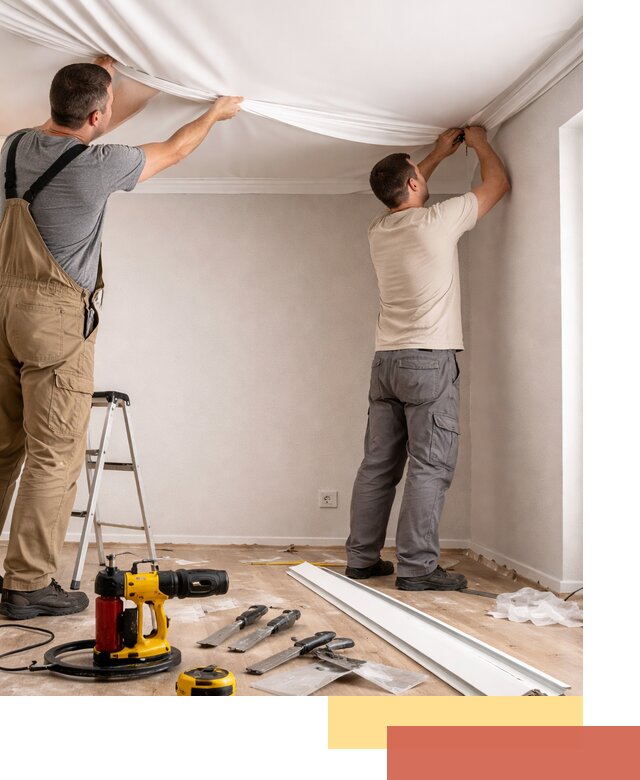 Монтаж ПВХ натяжного потолка в Кизилюрте качественно и быстро