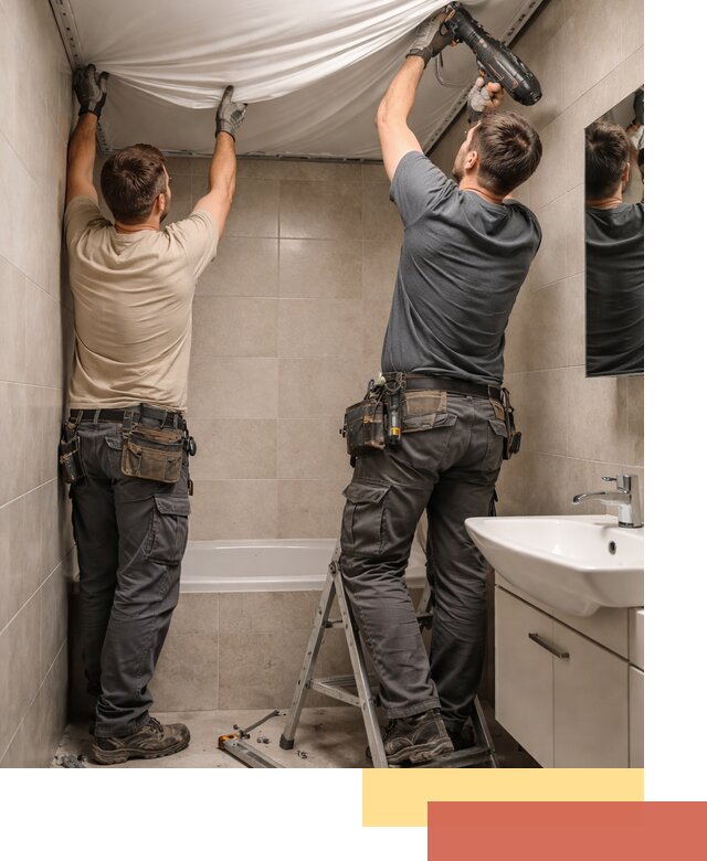 Монтаж натяжного потолка в ванной в Кизилюрте быстро и качественно