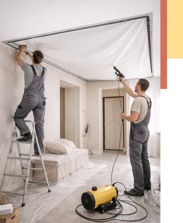 Монтаж натяжного потолка в прихожей в Кизилюрте от 2736 руб. под ключ | ОТДЕЛОЧНИК-Кзт