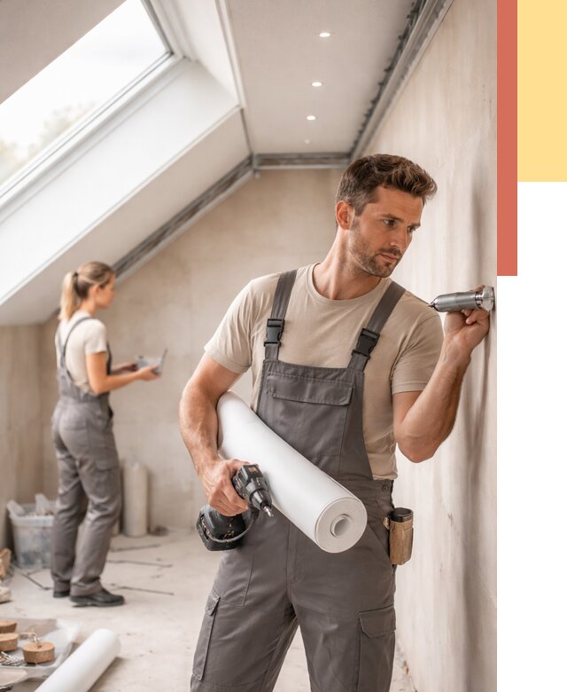 Монтаж натяжного потолка на мансарде в Кизилюрте от 3614 руб. | ОТДЕЛОЧНИК-Кзт