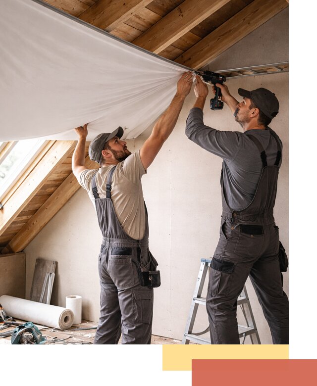 Монтаж натяжного потолка в мансарде в Кизилюрте