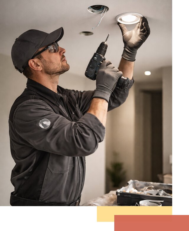 Установка точечных светильников в натяжной потолок в Кизилюрте