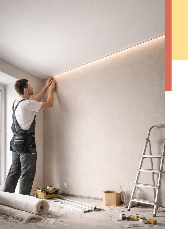 Теневые натяжные потолки в Кизилюрте от 8467 руб. под ключ | ОТДЕЛОЧНИК-Кзт