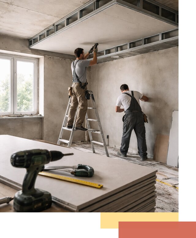 Двухуровневый потолок из гипсокартона в Кизилюрте