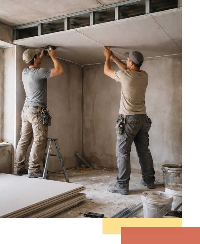 Короб из гипсокартона на потолке под ключ в Кизилюрте