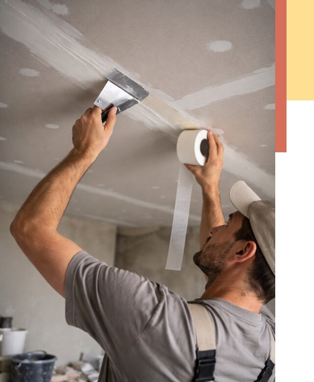 Обработка швов потолка ГКЛ в Кизилюрте от 7745 руб. под ключ | ОТДЕЛОЧНИК-Кзт