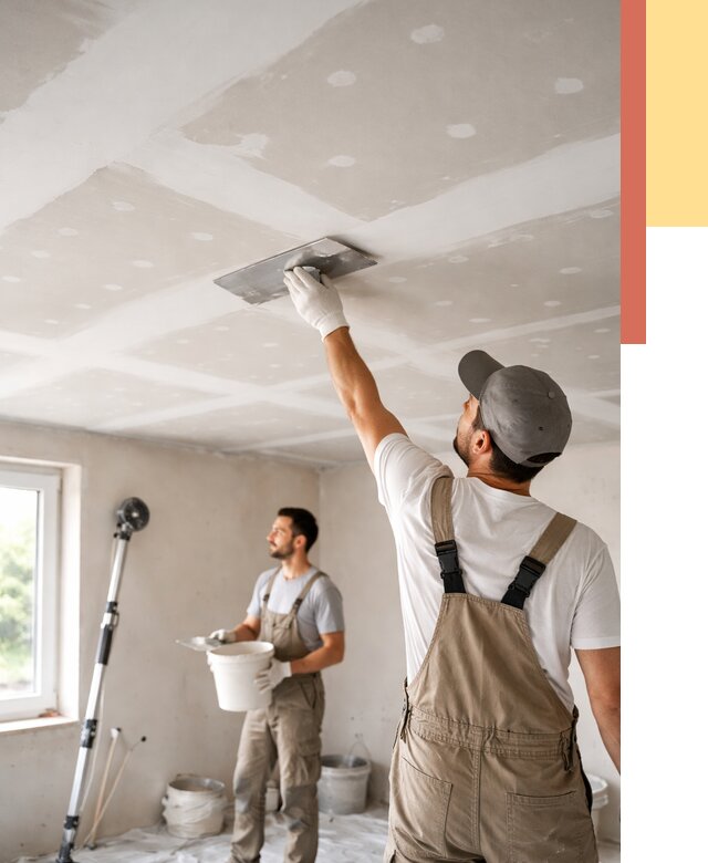 Шпаклевка потолка из гипсокартона в Кизилюрте от 3304 руб./м2 — услуги под ключ | ОТДЕЛОЧНИК-Кзт