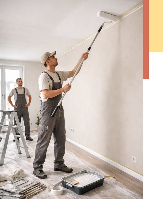 Покраска потолка из гипсокартона в Кизилюрте от 4647 руб./м2 — услуги под ключ | ОТДЕЛОЧНИК-Кзт