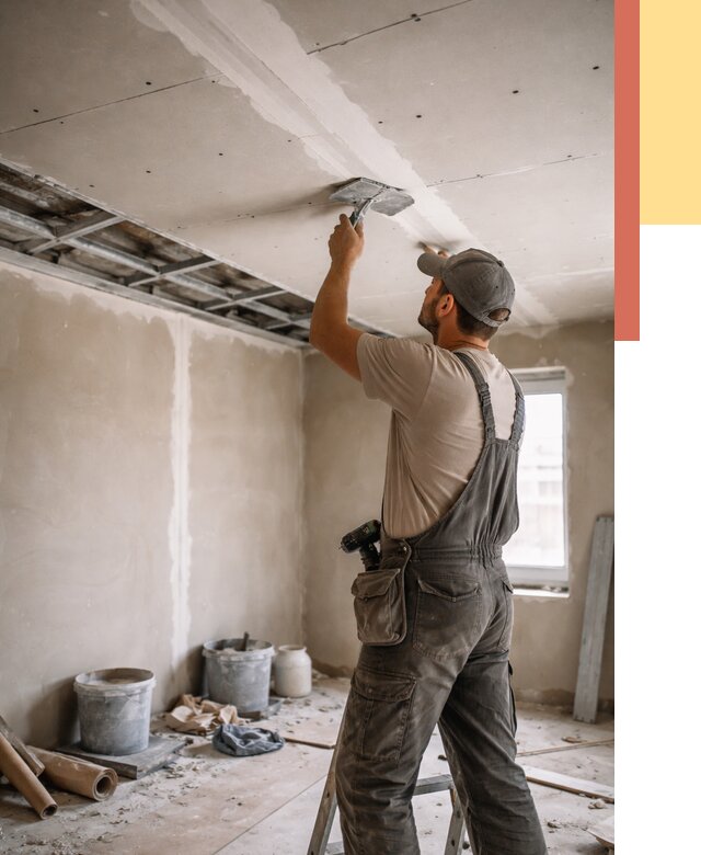 Ремонт потолка из гипсокартона в Кизилюрте от 671 руб./м² — быстро и недорого | ОТДЕЛОЧНИК-Кзт