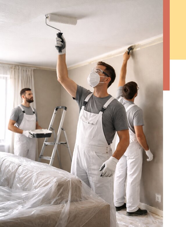 Покраска потолка водоэмельсионной краской в Кизилюрте от 2272 руб/м² — услуги под ключ | ОТДЕЛОЧНИК-Кзт