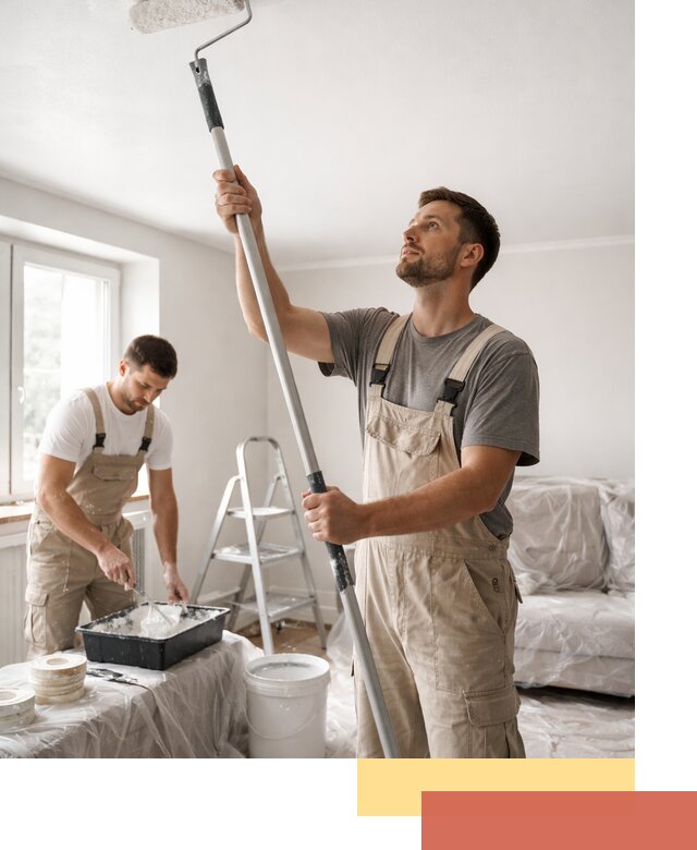 Покраска потолка водоэмульсионной краской в Кизилюрте