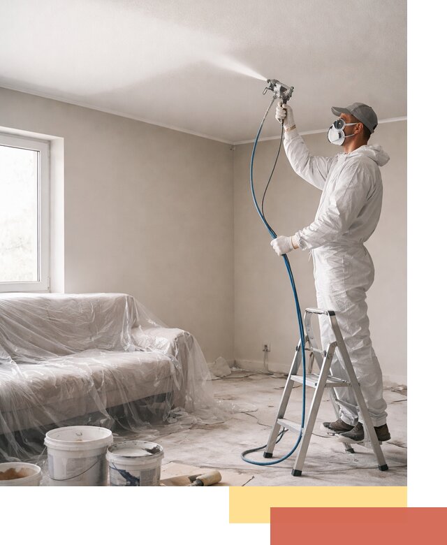 Покраска потолка краскопультом в Кизилюрте быстро и качественно