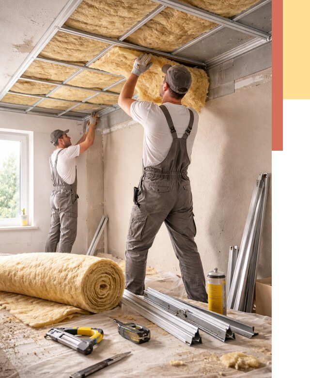 Утепление потолка в Кизилюрте от 7435 руб/м2 — недорого, быстро, под ключ | ОТДЕЛОЧНИК-Кзт