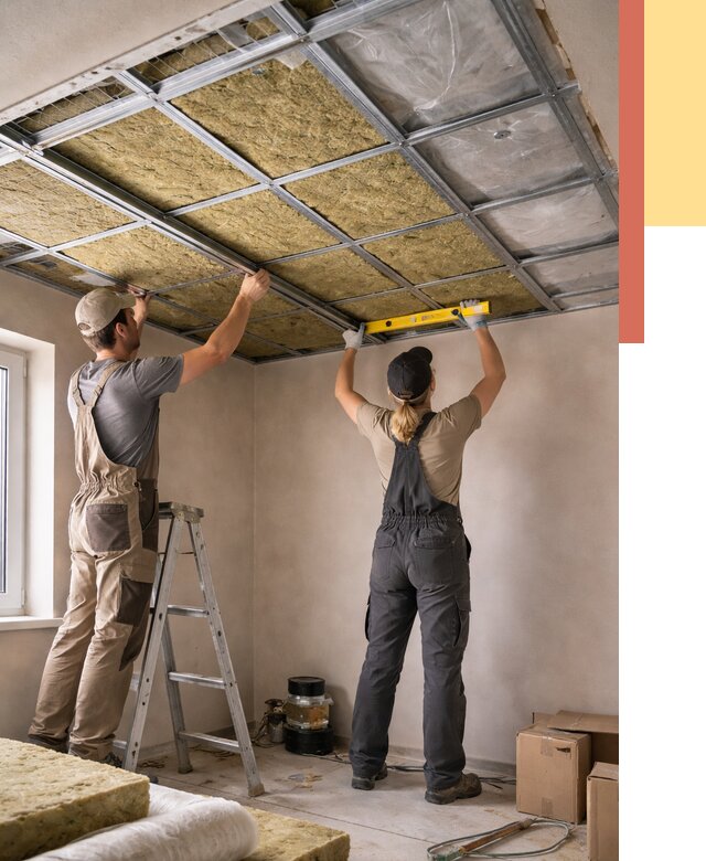 Шумоизоляция потолка в Кизилюрте от 1291 руб. под ключ — услуги ОТДЕЛОЧНИК-Кзт